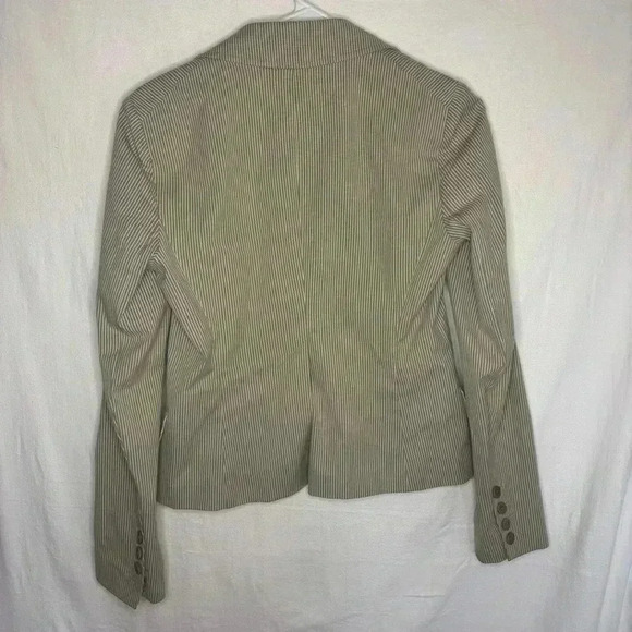 Theory Pin striped Tan White Blazer Jacket Size 2 - Picture 5 of 5